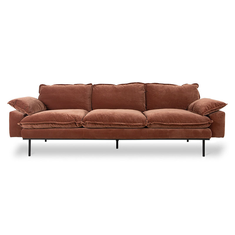 HKliving-collectie retro sofa: 4-seats, royal velvet, magnolia