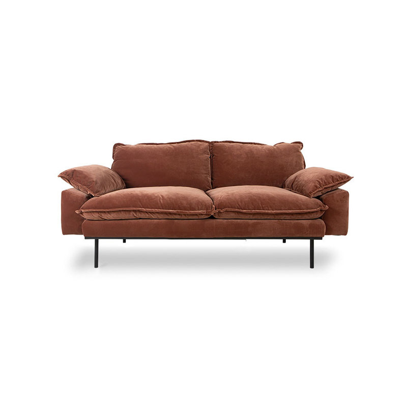 HKLIVING-collectie retro sofa: 2-seats, royal velvet, magnolia