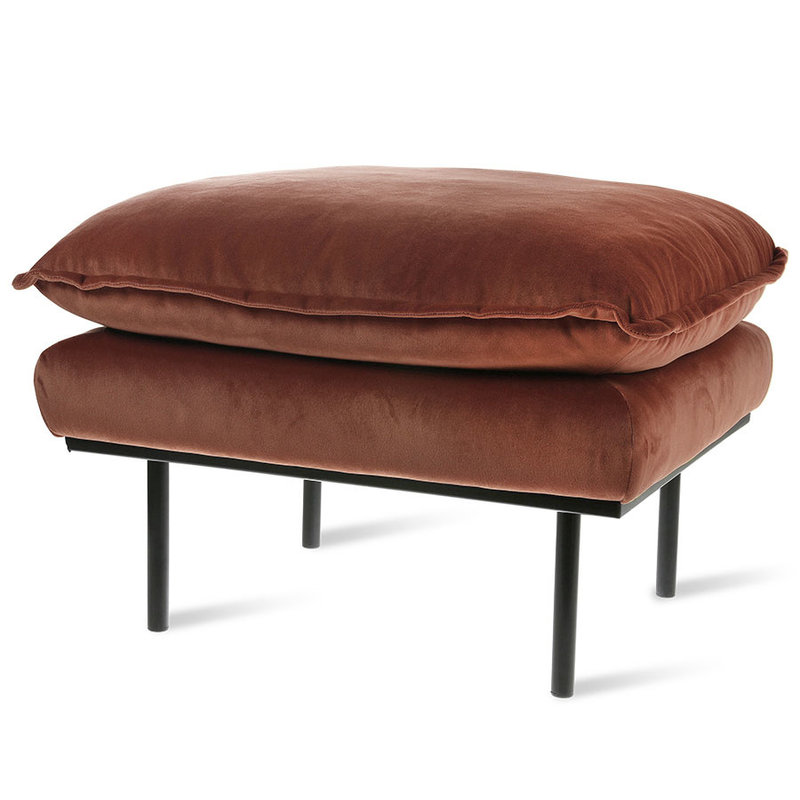 HKLIVING-collectie retro sofa: hocker, royal velvet, magnolia