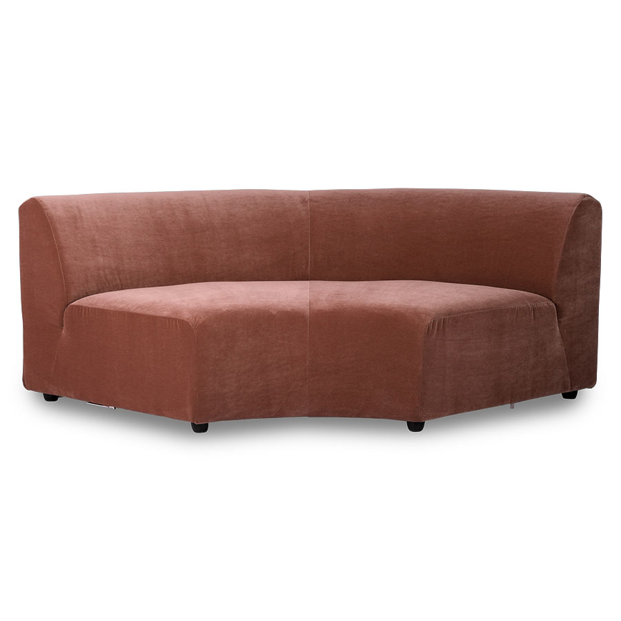 HKLIVING-collectie Jax bank element round royal velvet magnolia