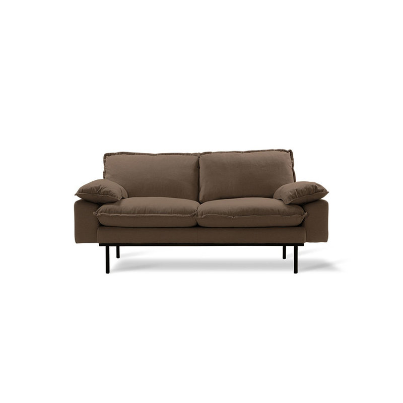 HKliving-collectie retro sofa: 2-seats, linen shadow, brown