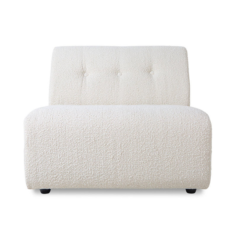 HKliving-collectie Vint bank element midden boucle creme