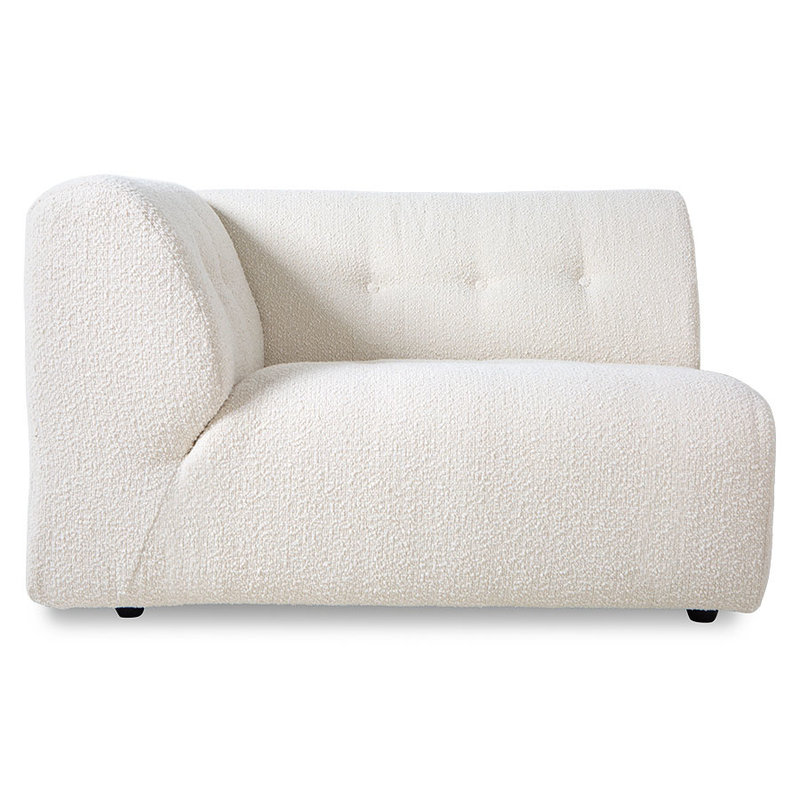 HKliving-collectie vint couch: element left 1,5-seat, boucle, cream