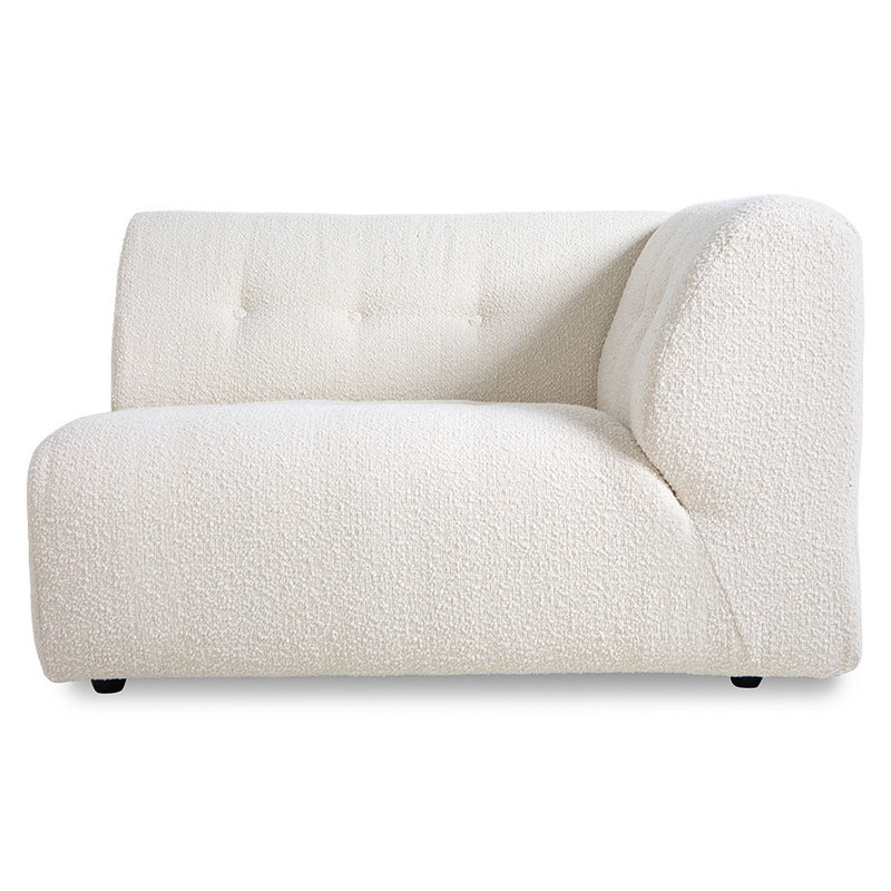 HKLIVING-collectie Vint bank element rechts 1,5-seat boucle creme