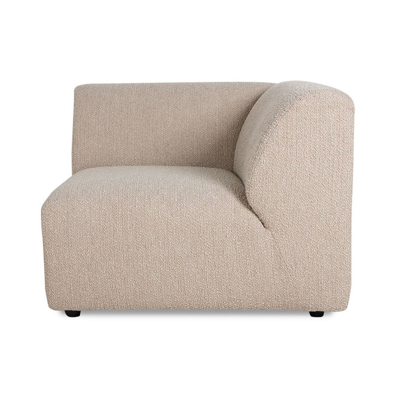 HKLIVING-collectie Jax bank element rechts end boucle taupe