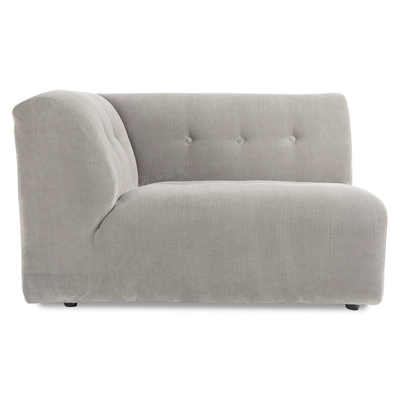 HKLIVING-collectie vint couch: element left 1,5-seat, corduroy rib, cream