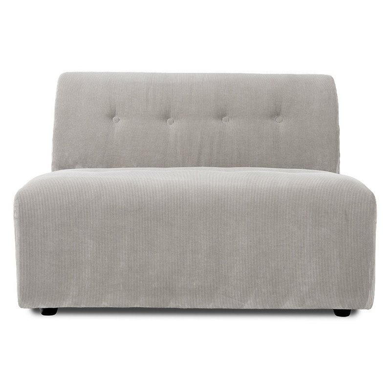 HKLIVING-collectie Vint bank element midden 1,5-seat corduroy rib creme