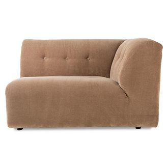 HKLIVING vint couch: element right 1,5-seat, corduroy rib, brown