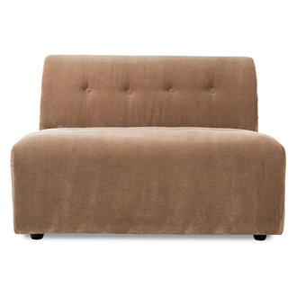 HKliving vint couch: element middle 1,5-seat, corduroy rib, brown