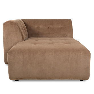 HKLIVING vint couch: element left divan, corduroy rib, brown