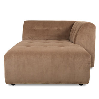 HKLIVING vint couch: element right divan, corduroy rib, brown