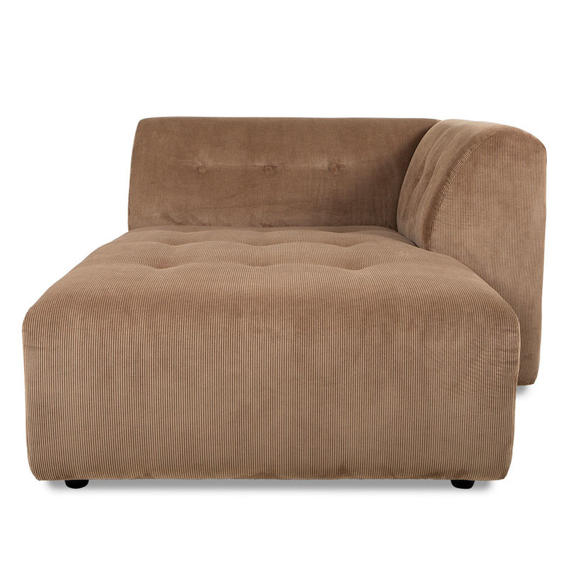 HKLIVING-collectie vint couch: element right divan, corduroy rib, brown