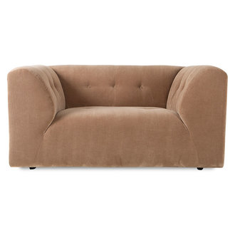 HKliving vint couch: element loveseat, corduroy rib, brown