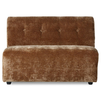 HKliving Vint bank elem. midden 1,5-seat corduroy velvetaged gold