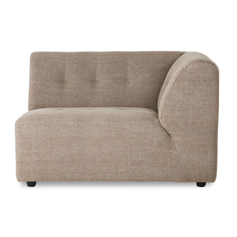 HKliving-collectie vint couch: element right 1,5-seat, linen blend, taupe