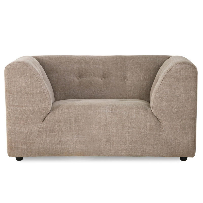 HKliving-collectie vint couch: element loveseat, linen blend, taupe