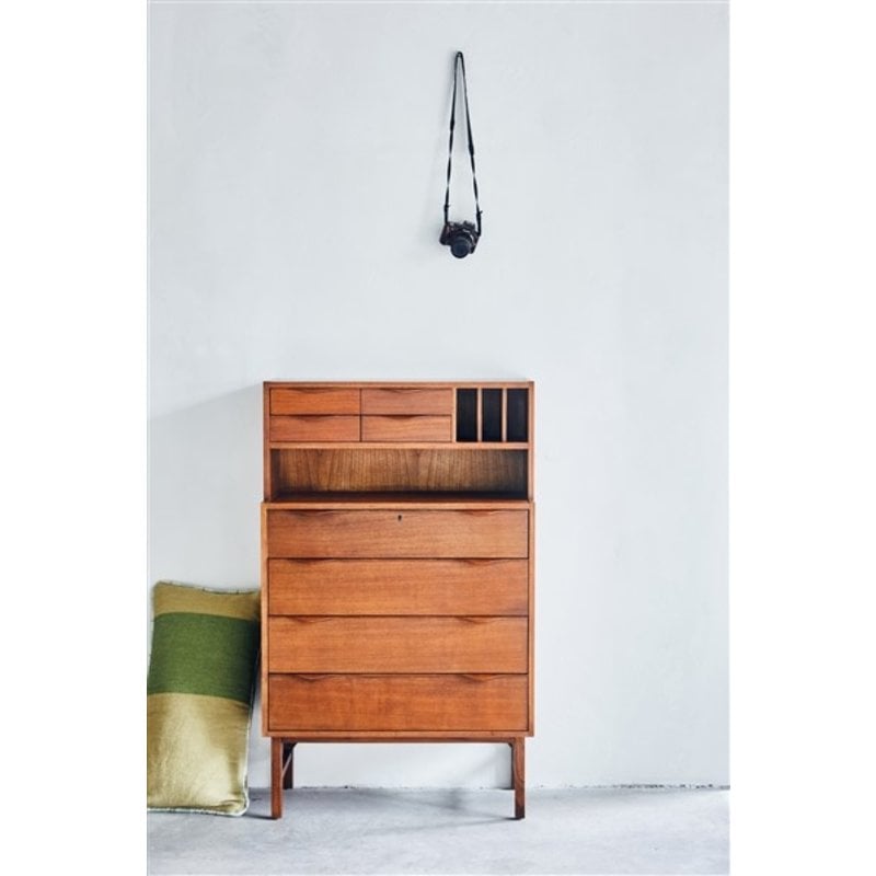 HKLIVING-collectie hand woven wool cushion green (38x74)