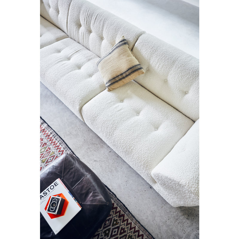 HKLIVING-collectie Vint bank element midden boucle creme