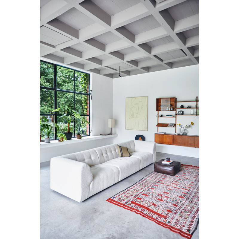 HKLIVING-collectie vint couch: element left 1,5-seat, boucle, cream