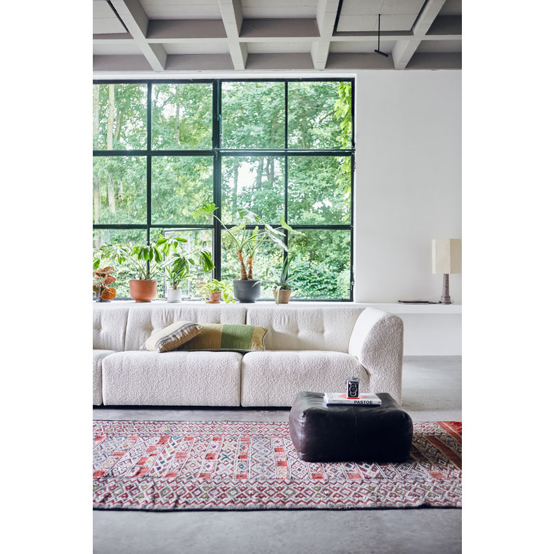 HKLIVING-collectie Vint bank element rechts 1,5-seat boucle creme