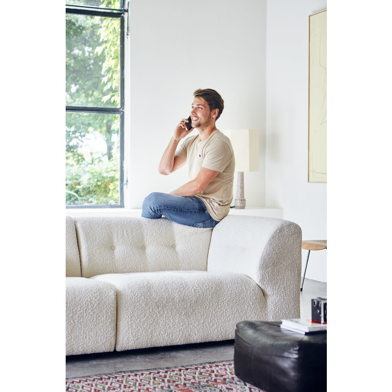 HKLIVING-collectie Vint bank element rechts 1,5-seat boucle creme