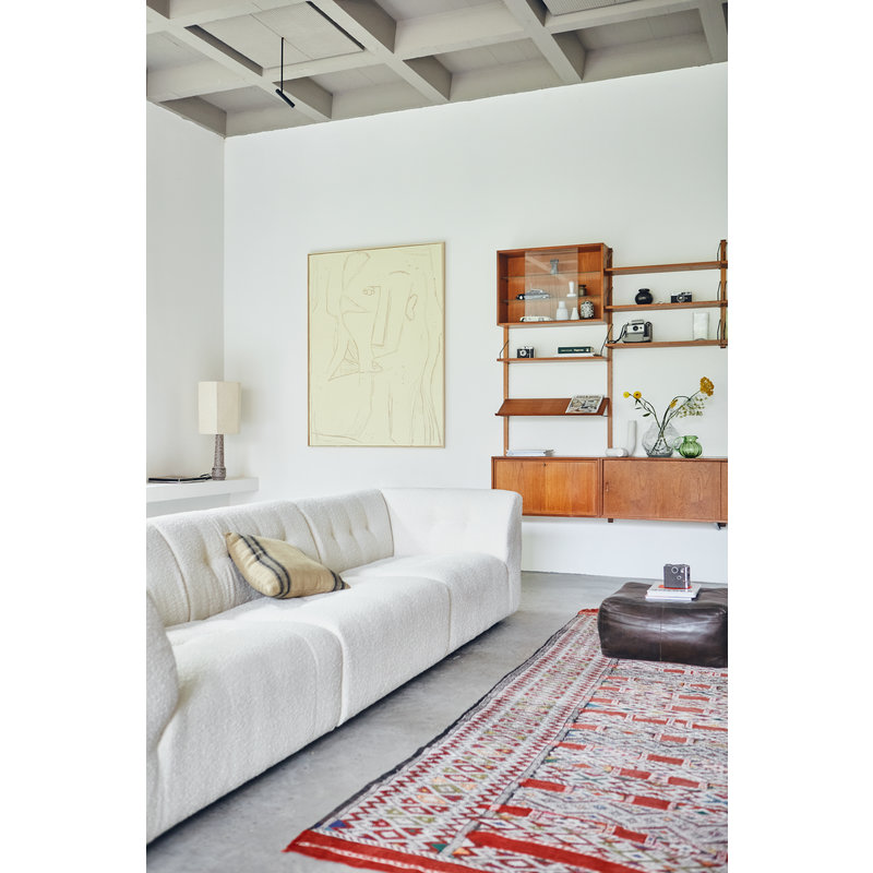 HKLIVING-collectie Vint bank element rechts 1,5-seat boucle creme