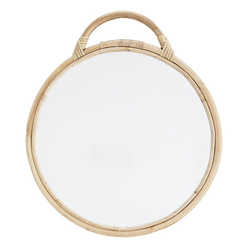 Madam Stoltz-collectie Round mirror w/ bamboo