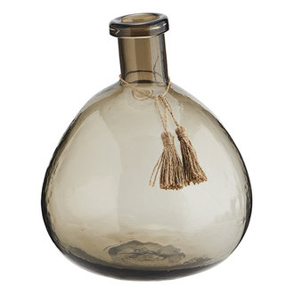 Madam Stoltz Glass vase w/ tassels