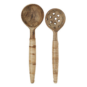 Madam Stoltz Wooden spoons w/ cane