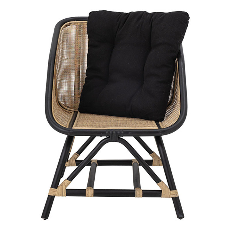 Bloomingville-collectie Lounge stoel Loue zwart/naturel