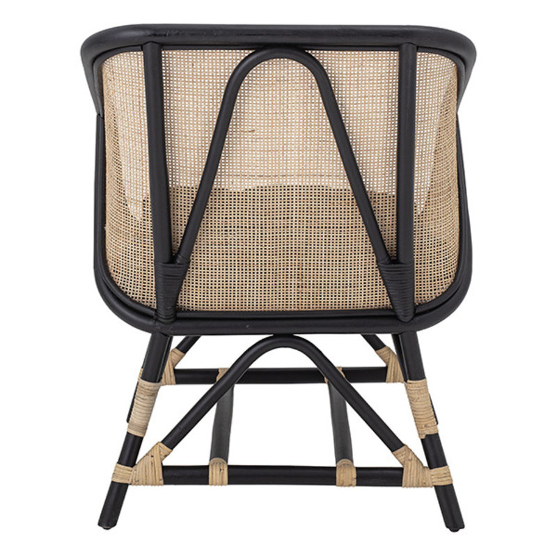 Bloomingville-collectie Loue Lounge Chair, Black, Rattan