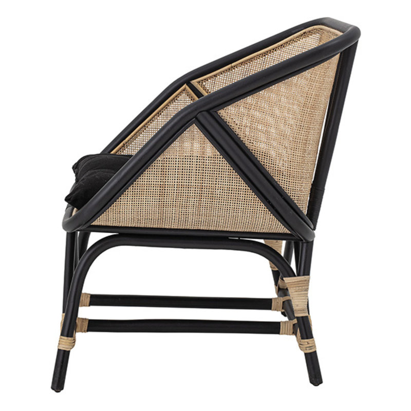 Bloomingville-collectie Loue Lounge Chair, Black, Rattan