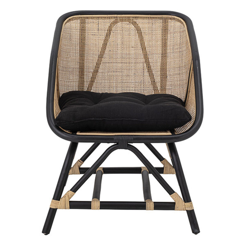 Bloomingville-collectie Loue Lounge Chair, Black, Rattan