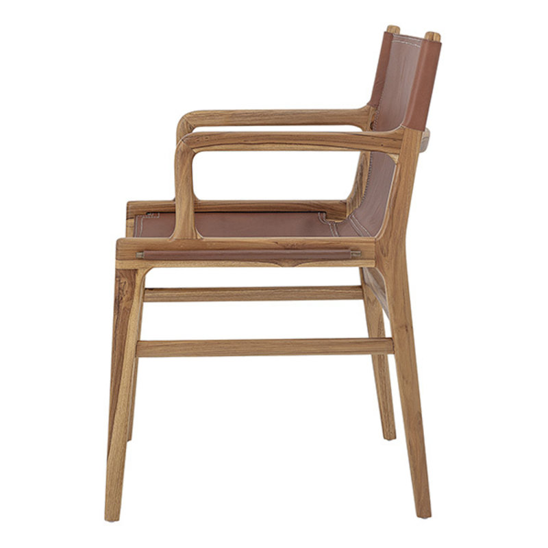 Bloomingville-collectie Leren lounge stoel Ollie bruin
