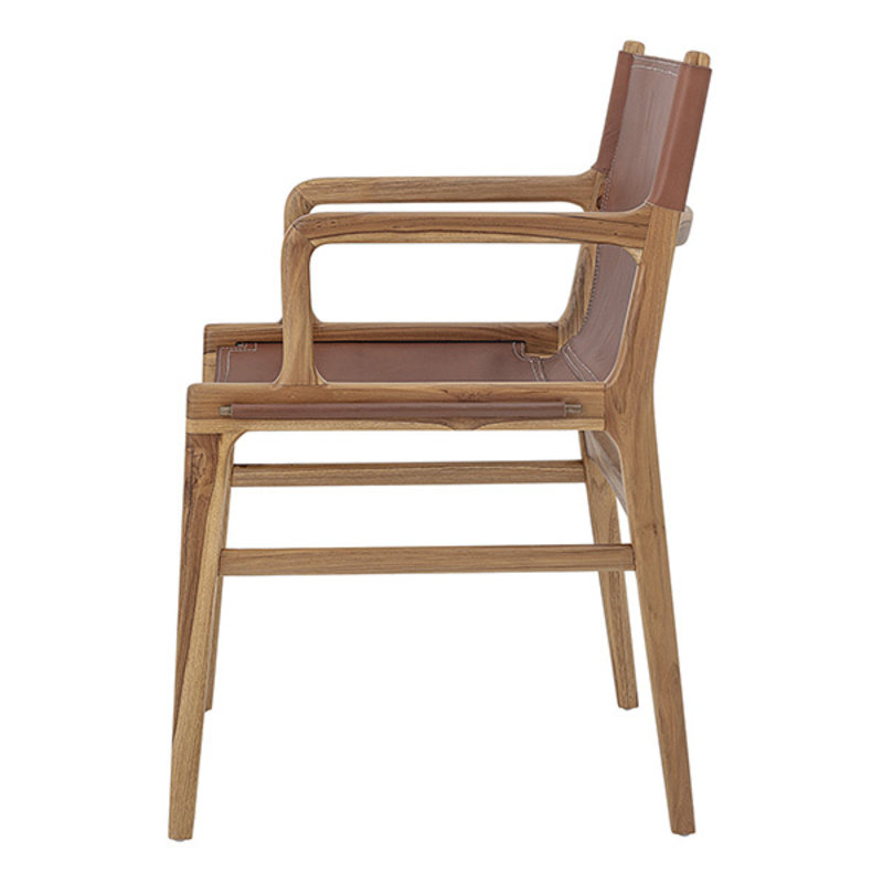 Bloomingville-collectie Ollie Lounge Chair, Brown, Leather