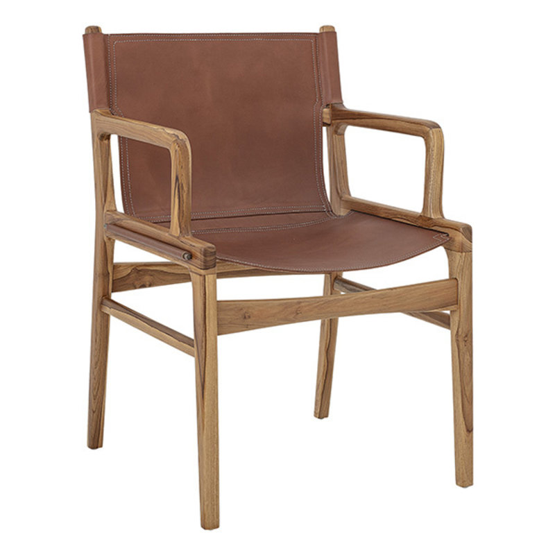 Bloomingville-collectie Ollie Lounge Chair, Brown, Leather