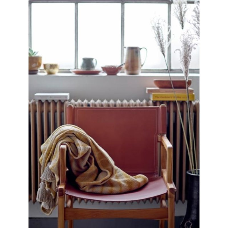 Bloomingville-collectie Leren lounge stoel Ollie bruin