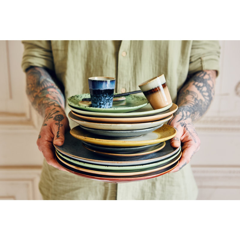 HKliving-collectie 70s ceramics: dinner plates, earth (set of 2)