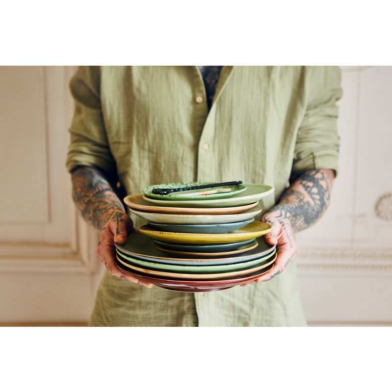 HKLIVING-collectie 70s ceramics: side plates, mist (set of 2)