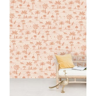 Creative Lab Amsterdam Jungle Silhouette Pink Wallpaper Mural