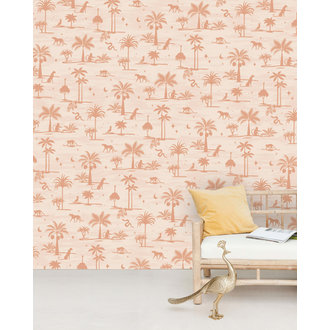 Creative Lab Amsterdam Jungle Silhouette Roze Behang Mural