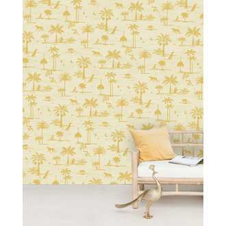 Creative Lab Amsterdam Jungle Silhouette Geel Behang Mural