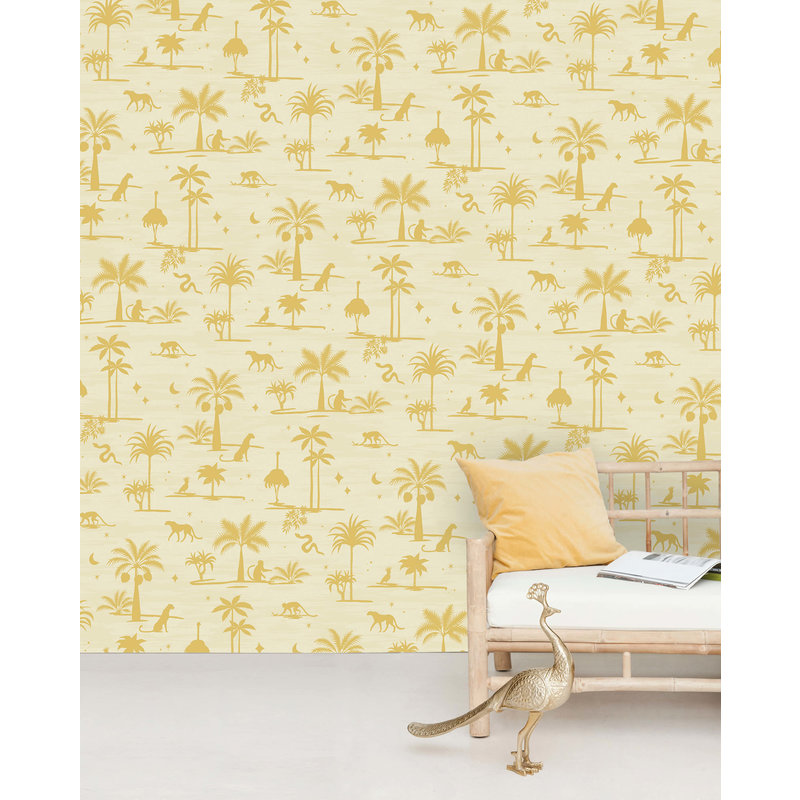 Creative Lab Amsterdam-collectie Jungle Silhouette Pink Wallpaper Mural - Copy