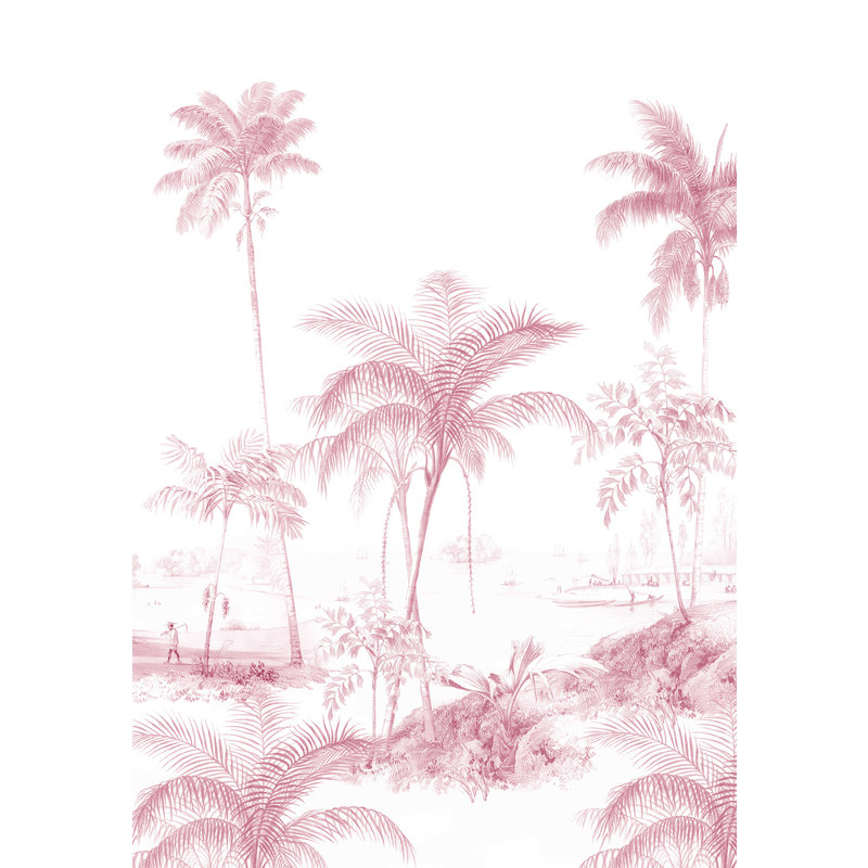 Creative Lab Amsterdam-collectie Exotic Palms Roze Behang Mural