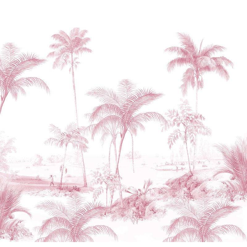 Creative Lab Amsterdam-collectie Exotic Palms Roze Behang Mural