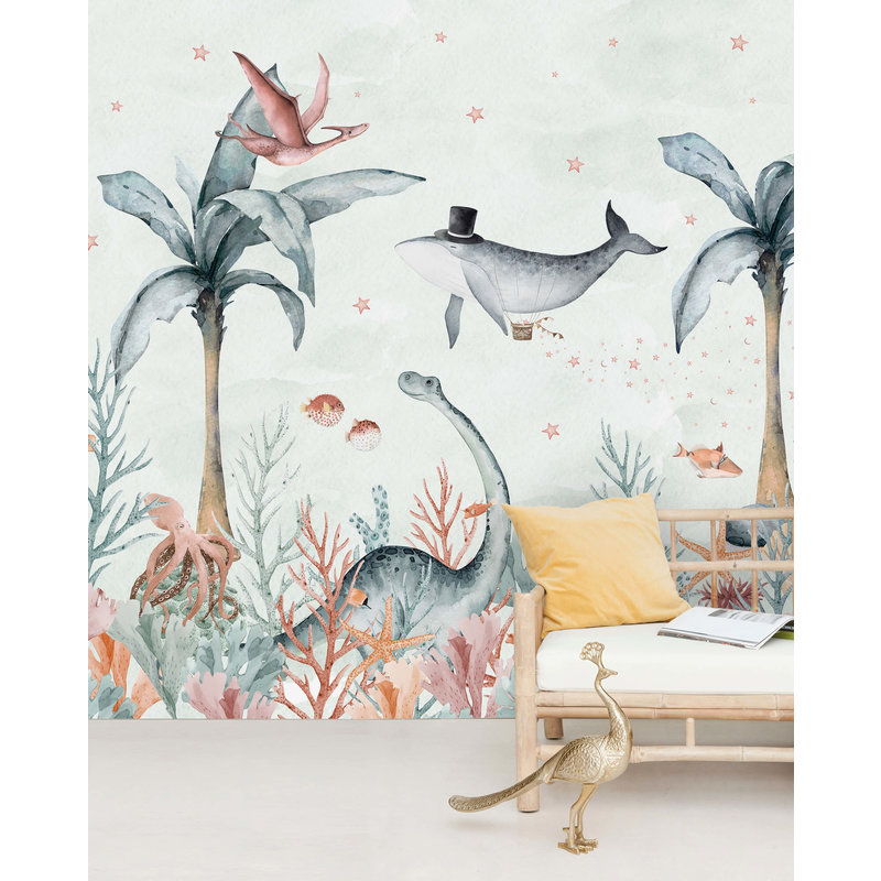 Creative Lab Amsterdam-collectie Flying Whale Wallpaper Mural