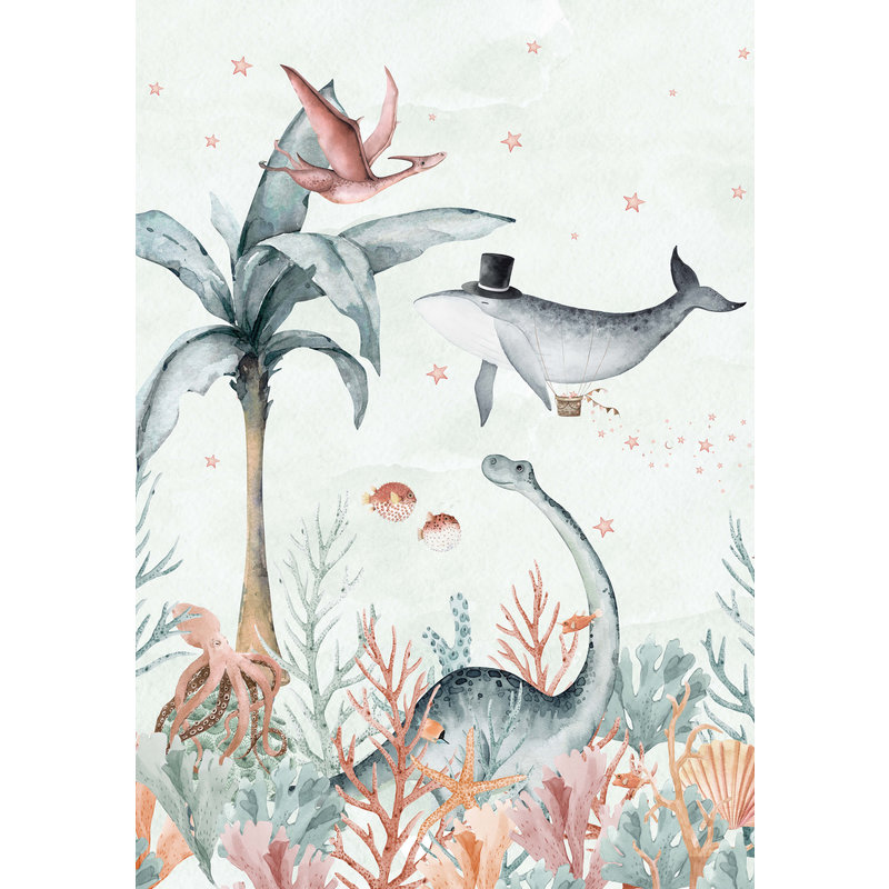 Creative Lab Amsterdam-collectie Flying Whale Behang Mural