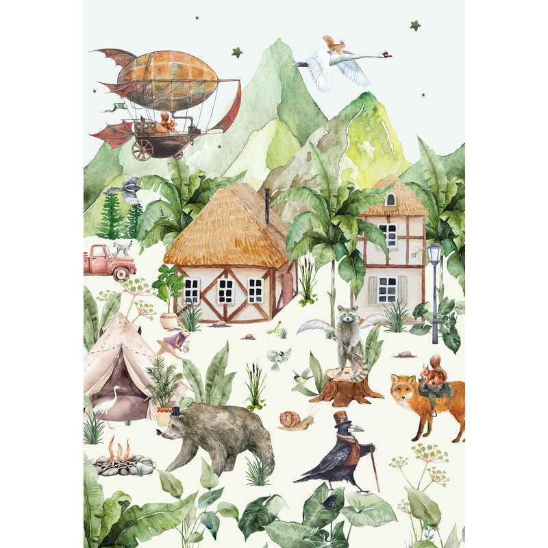 Creative Lab Amsterdam-collectie The Magical Village Behang Mural