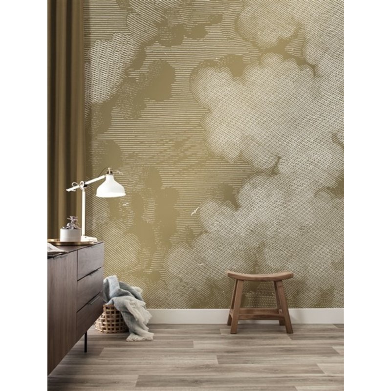 KEK Amsterdam-collectie  Gold Wallpaper Engraved Clouds