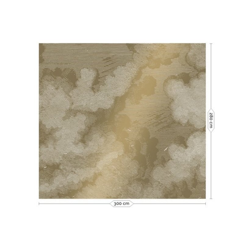 KEK Amsterdam-collectie  Gold Wallpaper Engraved Clouds